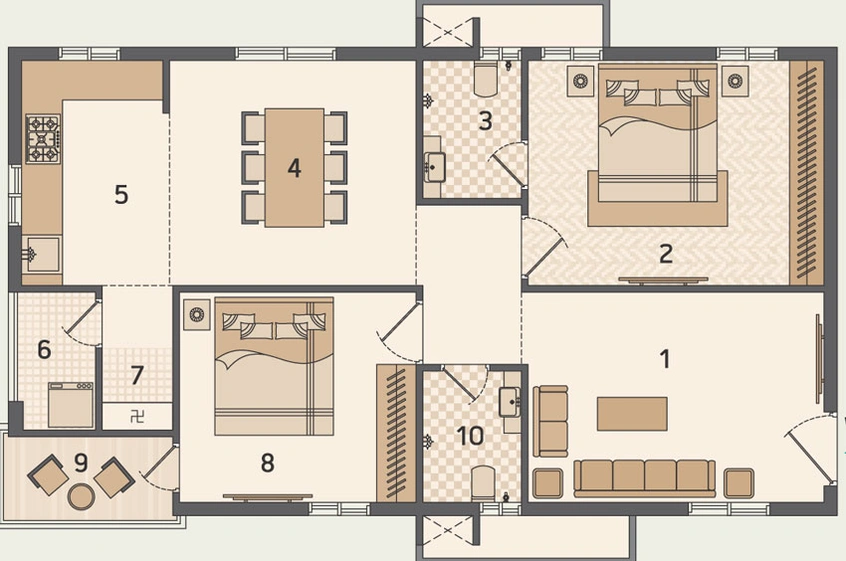 2 BHK Floor Plan